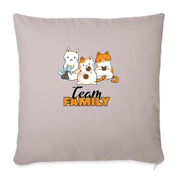 équipe famille chat biscuits collègues de travail seekatze - Housse de coussin décorative 45 x 45 cm - taupe clair - Devant