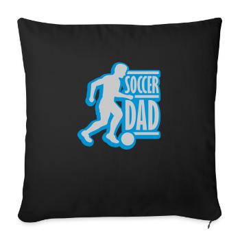 Logo du papa de soccer gagnant - Housse de coussin décorative 45 x 45 cm - noir - Devant
