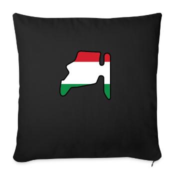 Hungary Race Track with Flag - Sofa pillowcase 17,3'' x 17,3'' (45 x 45 cm) - black - Front