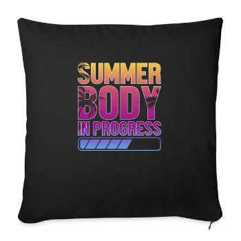 Sommer Body coole shirts ch / at - Sofakissenbezug 45 x 45 cm - Schwarz - Vorne