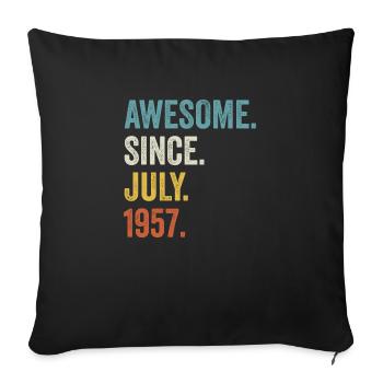 65 Years Old Awesome Since July 1957 65th Birthday - Sofa pillowcase 17,3'' x 17,3'' (45 x 45 cm) - black - Front