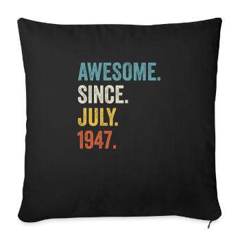 Génial depuis juillet 1947 75e anniversaire - Housse de coussin décorative 45 x 45 cm - noir - Devant