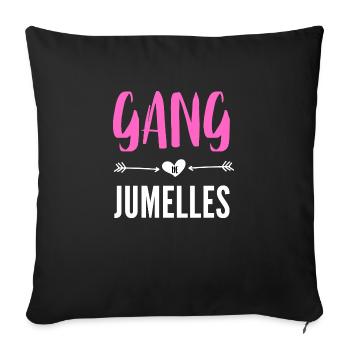 gang de jumelles - Housse de coussin décorative 45 x 45 cm - noir - Devant