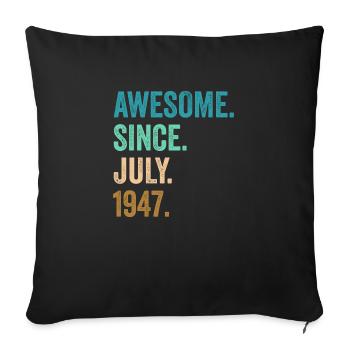 Génial depuis juillet 1947 75e anniversaire - Housse de coussin décorative 45 x 45 cm - noir - Devant