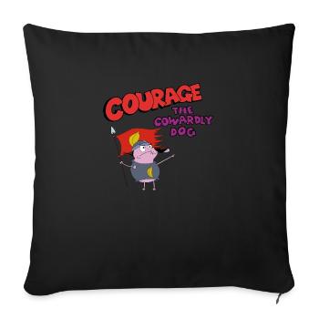 Courage le chien - Housse de coussin décorative 45 x 45 cm - noir - Devant
