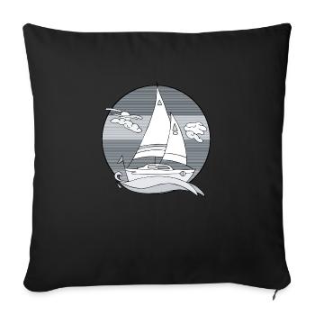 Segelboot - Sofakissenbezug 45 x 45 cm - Schwarz - Vorne