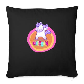 unicorn - Sofakissenbezug 45 x 45 cm - Schwarz - Vorne