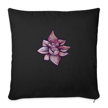 lotus flower - Sofa pillowcase 17,3'' x 17,3'' (45 x 45 cm) - black - Front