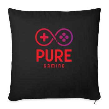pure gaming - Sofa pillowcase 17,3'' x 17,3'' (45 x 45 cm) - black - Front