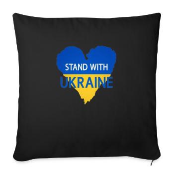 Ukraine - Sofa pillowcase 17,3'' x 17,3'' (45 x 45 cm) - black - Front