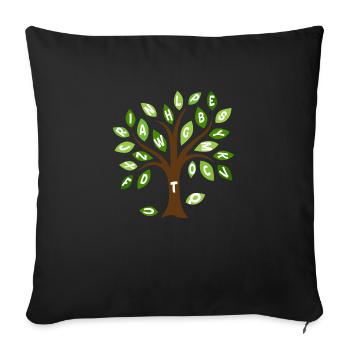 Alphabet leaf tree - Sofa pillowcase 17,3'' x 17,3'' (45 x 45 cm) - black - Front