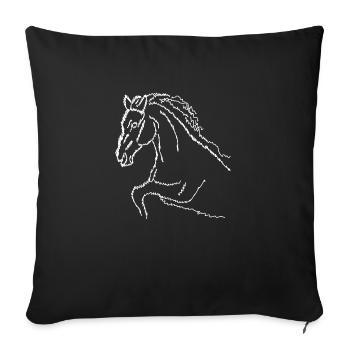 Horse Doodle Horse Lover Hand Drawn - Sofa pillowcase 17,3'' x 17,3'' (45 x 45 cm) - black - Front