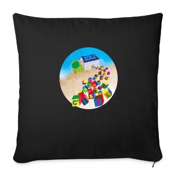 c est la rentrée- rentrée scolaire - Housse de coussin décorative 45 x 45 cm - noir - Devant