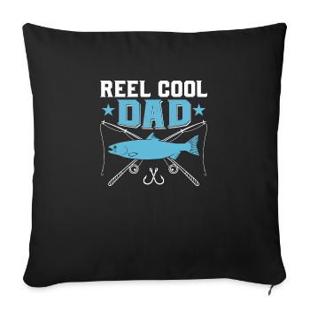 Reel Cool Papa Pêcheur pêcheur - Housse de coussin décorative 45 x 45 cm - noir - Devant
