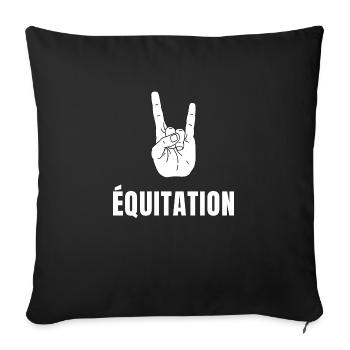 Équitation Shaka - Housse de coussin décorative 45 x 45 cm - noir - Devant