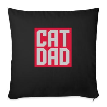 Schild Cat Dad Design - Sofakissenbezug 45 x 45 cm - Schwarz - Vorne