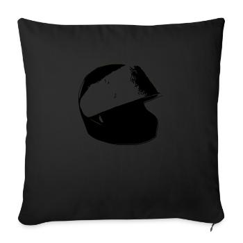 Motorrad Vektor Helm Biker vintage Motorradhelm - Sofakissenbezug 45 x 45 cm - Schwarz - Vorne