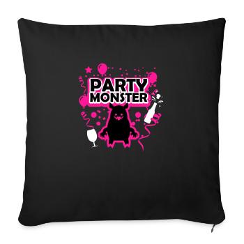Partymonster pink - Sofakissenbezug 45 x 45 cm - Schwarz - Vorne