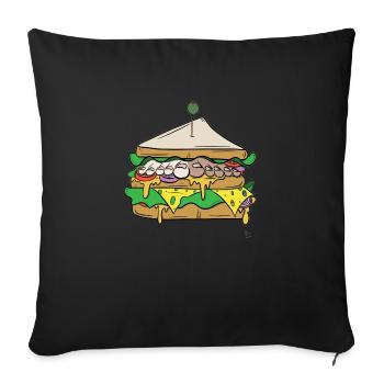 Sandwich de pieds - Housse de coussin décorative 45 x 45 cm - noir - Devant