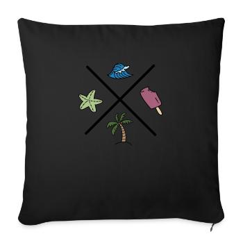 Design for the summer - Sofa pillowcase 17,3'' x 17,3'' (45 x 45 cm) - black - Front
