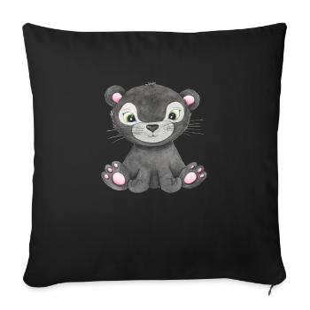 Süßes Panther Baby Amazonas Südamerika Panter - Sofakissenbezug 45 x 45 cm - Schwarz - Vorne