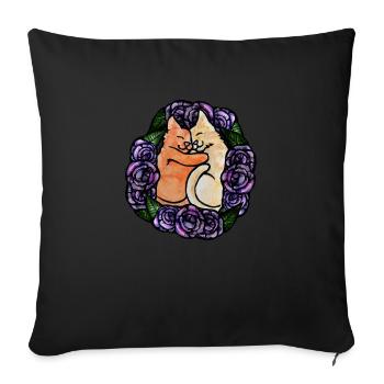 Kitty Cats Love - Sofa pillowcase 17,3'' x 17,3'' (45 x 45 cm) - black - Front