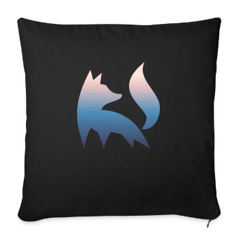 Fox Silhouette Forest Nature Red Fox Gradient - Sofa pillowcase 17,3'' x 17,3'' (45 x 45 cm) - black - Front