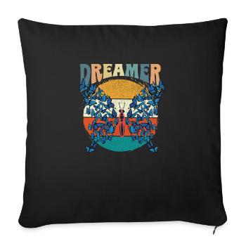 Butterfly Flower Floral Sayings Saying Flowers - Sofa pillowcase 17,3'' x 17,3'' (45 x 45 cm) - black - Front