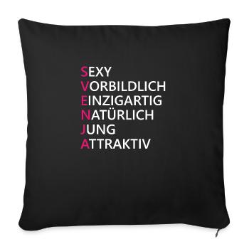 Svenja Name Geschenk - Sofakissenbezug 45 x 45 cm - Schwarz - Vorne