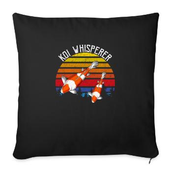 T-shirt rétro vintage KOI Whisperer Cool - Housse de coussin décorative 45 x 45 cm - noir - Devant