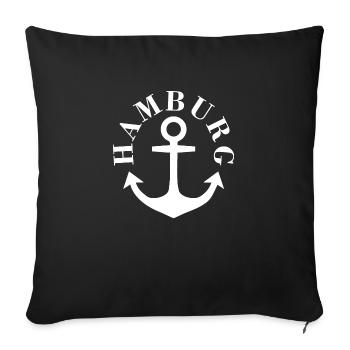 Hamburg Anker White - Sofa pillowcase 17,3'' x 17,3'' (45 x 45 cm) - black - Front