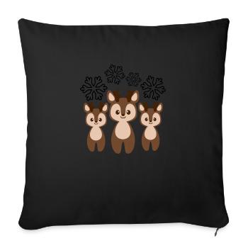 Schneefloke - Sofakissenbezug 45 x 45 cm - Schwarz - Vorne