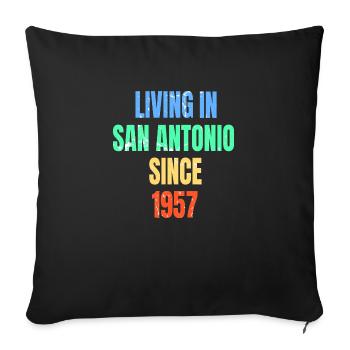 Retro Vintage Living in San Antonio since 1957 - Sofa pillowcase 17,3'' x 17,3'' (45 x 45 cm) - black - Front