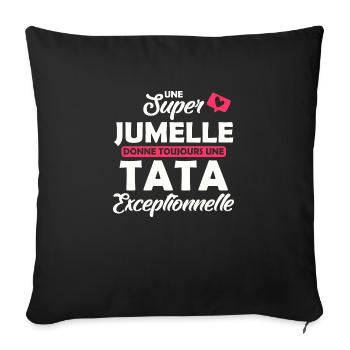 super jumelle - tata exceptionnelle / future tata - Housse de coussin décorative 45 x 45 cm - noir - Devant