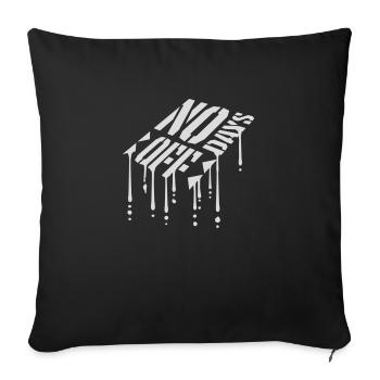 no days off quote - Sofa pillowcase 17,3'' x 17,3'' (45 x 45 cm) - black - Front