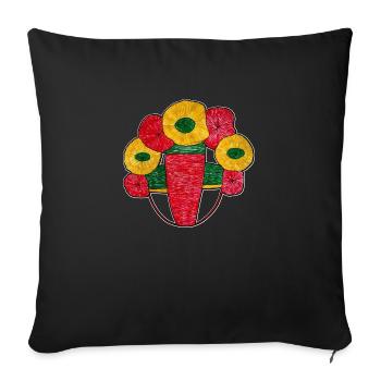 Motanka.Amulette de poupée ukrainienne. Art populaire - Housse de coussin décorative 45 x 45 cm - noir - Devant