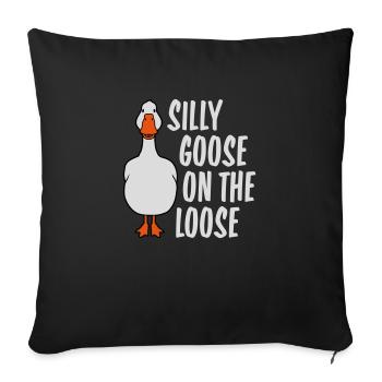goose on the loose - Sofa pillowcase 17,3'' x 17,3'' (45 x 45 cm) - black - Front
