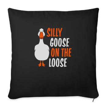 goose on the loose - Sofa pillowcase 17,3'' x 17,3'' (45 x 45 cm) - black - Front