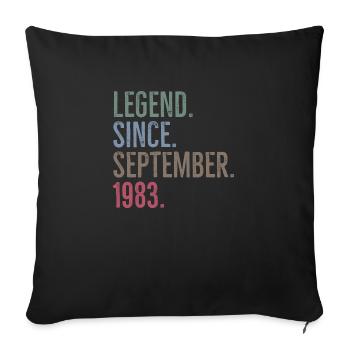 Légende depuis septembre 1983 - Housse de coussin décorative 45 x 45 cm - noir - Devant