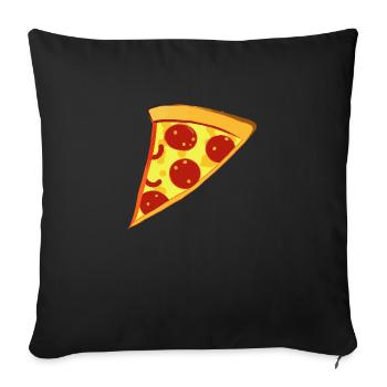Pizza Slice Pizza Baker Pizza Food Idée cadeau - Housse de coussin décorative 45 x 45 cm - noir - Devant