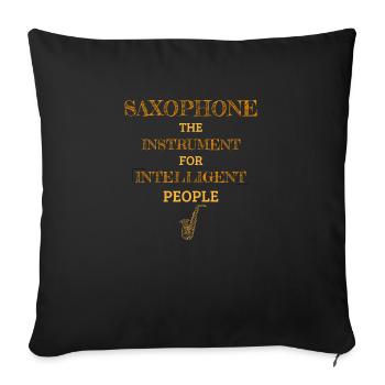 Instrument de saxophone pour personnes intelligentes TR - Housse de coussin décorative 45 x 45 cm - noir - Devant