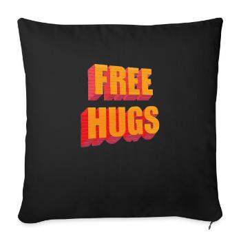 Free hugs - free hugs - Sofa pillowcase 17,3'' x 17,3'' (45 x 45 cm) - black - Front