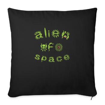 Alien UFO space soucoupe volante spatiale alien - Housse de coussin décorative 45 x 45 cm - noir - Devant