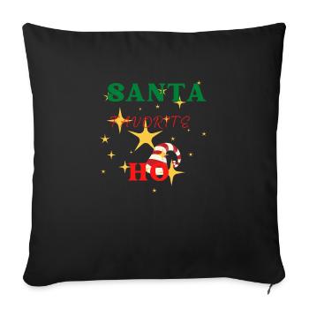 Santa favorite ho, merry Christmas quotes - Sofa pillowcase 17,3'' x 17,3'' (45 x 45 cm) - black - Front
