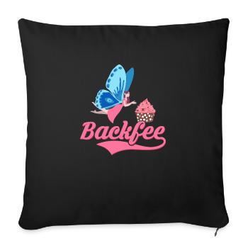 Backfee Konditor Torten Bäckerin - Sofakissenbezug 45 x 45 cm - Schwarz - Vorne