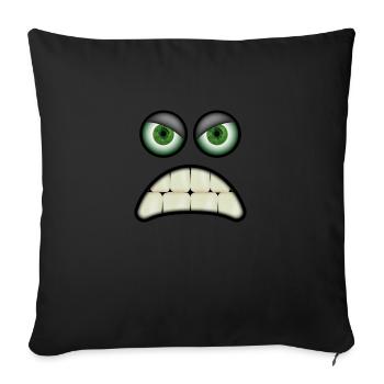 Angry face of a cute creature - Sofa pillowcase 17,3'' x 17,3'' (45 x 45 cm) - black - Front
