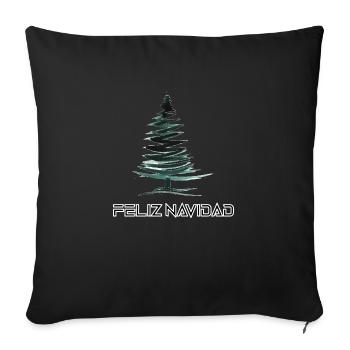 Joyeux Noël , Feliz Navidad , Frohe Weihnachte - Housse de coussin décorative 45 x 45 cm - noir - Devant