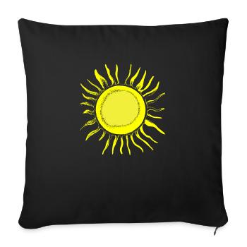 Sun Summer Watercolor Nature Beach Sky 11a - Sofa pillowcase 17,3'' x 17,3'' (45 x 45 cm) - black - Front