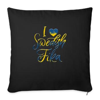 Schweden Schweden Viking Norden Skandinavien fika - Sofakissenbezug 45 x 45 cm - Schwarz - Vorne