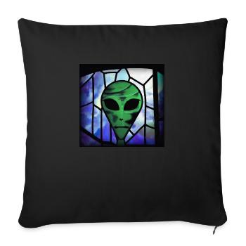 Stained glass alien - Sofa pillowcase 17,3'' x 17,3'' (45 x 45 cm) - black - Front